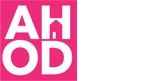 Pink and white Ambers House of Dance logo